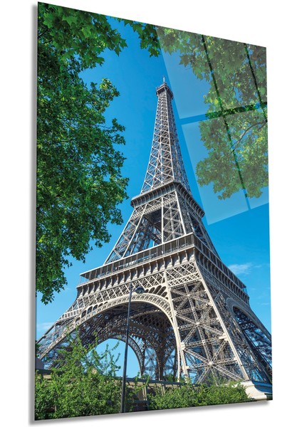 Fransa Paris Eyfel Kulesi Dikey Cam Tablo, Ev Ofis Duvar Dekoru, Lüks Hediyelik, Kırılmaz Çizilmez