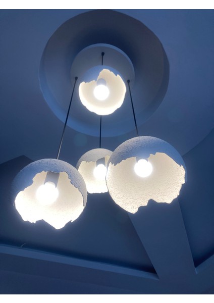 Iskandinav Beton Avize 4lü Sarkıt Kırık Küre Modeli fiyatları