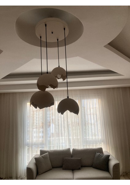 Iskandinav Beton Avize 4lü Sarkıt Kırık Küre Modeli fırsatları