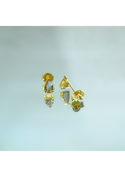 Gümüş Küpe - 925 Ayar Gümüş Damla Desenli Zultanit Taşlı Küpe indirimleri