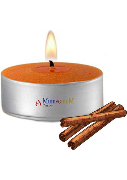 30 Lu Tarçın Kokulu Kahve Rengi Tealight Mum