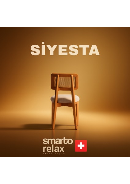Siyesta 2’li Sandalye Seti — Ahşap Sırt & Ayak, Krem fırsatları