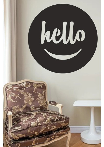 Hello Yuvarlak Duvar Tablo