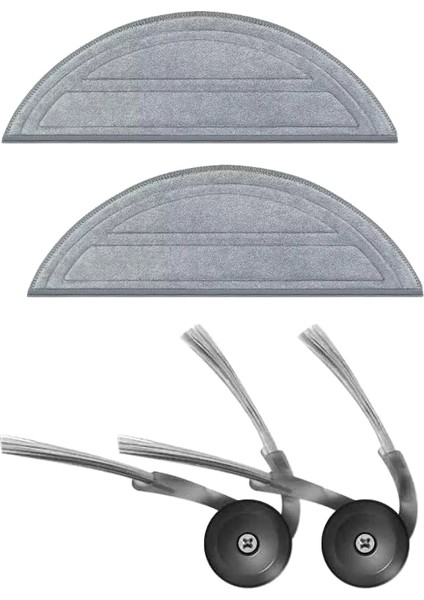 Roborock S8 Pro (Ultra Değil!) Uyumlu Mop ve Yan Fırça-4 Parça