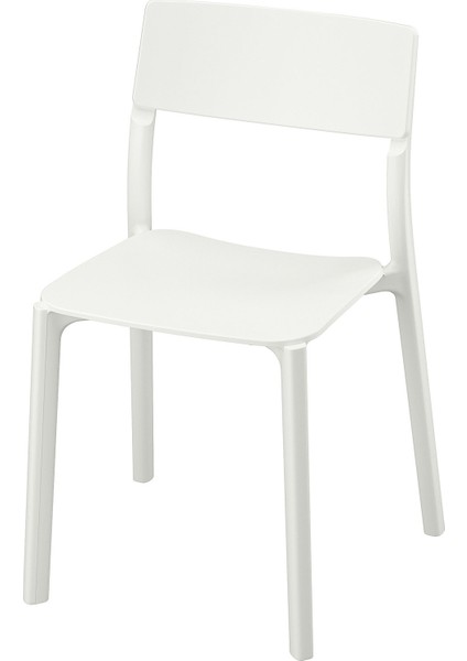 Janınge Plastik Sandalye 50 x 46 x 76 cm Beyaz Kolay Temizlenir Mutfak Uyumlu
