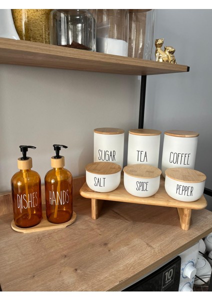 6'lı Bambu Stant'lı Baharat Kavanoz Seti - Bambu Stant'lı Sıvı Sabunluk Seti fiyatları