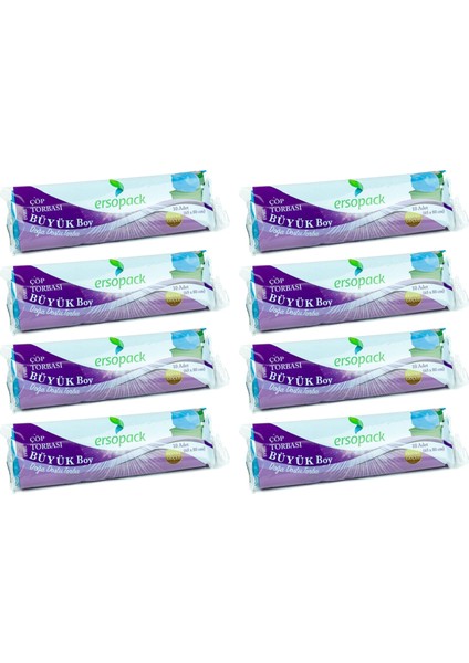 65X80 cm Büyük Boy Çöp Torbası - 8 Adet 10LU