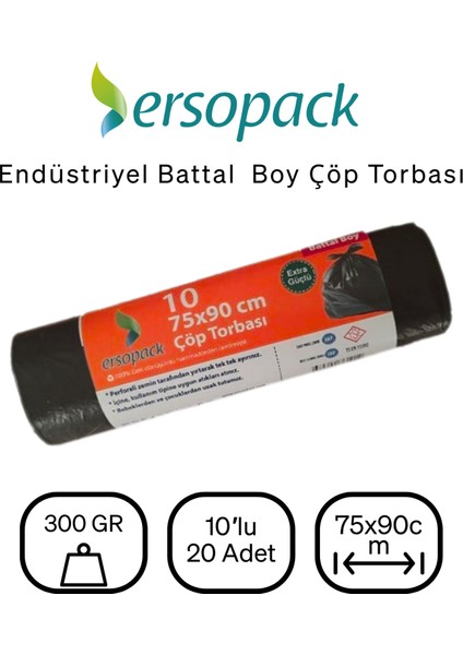 Endüstriyel 75 x 90 cm Çöp Torbası Battal Boy Çöp Poşeti 1 Koli 20 Rulo fiyatları