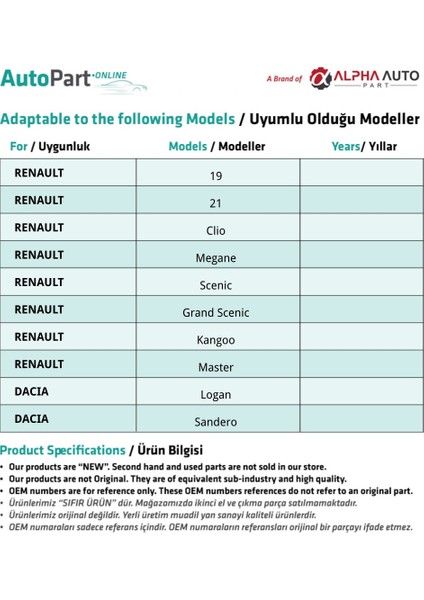 Renault Megane,clio, 19, Dacia Logan Için Tavan Anten Çubuğu - 40 cm fiyatları