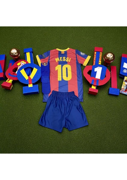 Messi Barcelona Çoraplı Bordo Mavi Çocuk Nostalji Halı Saha Forma fırsatları