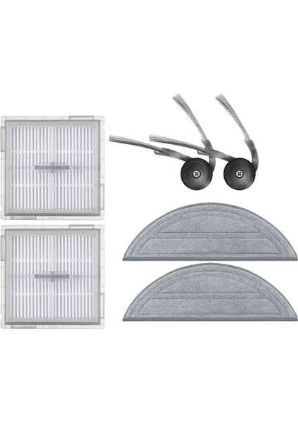 Roborock S8 Pro (Ultra Değil!) Uyumlu Hepa Filtre Yan Fırça Mop- 6 Parça