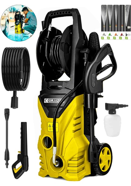 Trex S 180 Çelik Şanzuman Musluk ve Kovadan Çekme Yüksek Basınçlı Bahçe Oto Yıkama Makinesi