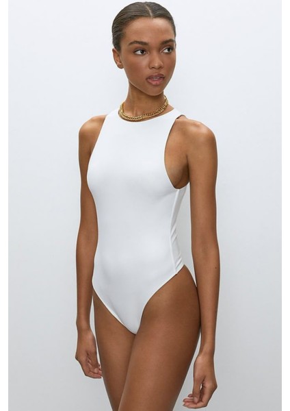 Astarlı Halter Yaka Yumuşak Dokulu Esnek Çıtçıtlı Bodysuit modelleri