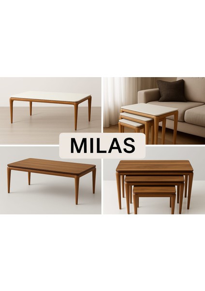 Milas Orta Sehpa %100 Ahşap Lake Boya modelleri