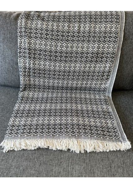 Ilmeki Siyah Renk Destina Koltuk Örtüsü / Yatak Örtüsü / Pike – 170X210 cm – %100 Geri Dönüştürülmüş Iplik – Şık ve Doğal Dokuma – Normal Saçaklı indirimleri