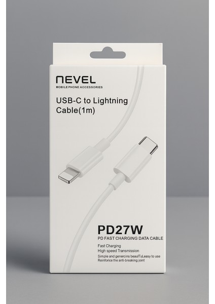 27W Pd Hızlı Telefon Şarj Kablosu – Type-C To Lightning (1m) modelleri