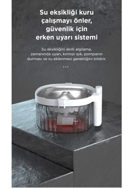 Akıllı Otomatik Su Pınarı,kedi Köpek Su Kabı 2 Lt,45 Gün Şarjlı,sensörlü,kedi,köpek Su Pınarı,su Kabı Çelik Tepsi