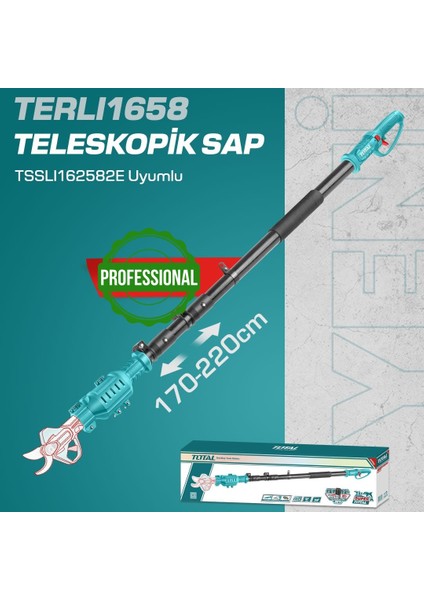 Akülü Budama Makasının Teleskopik Sapı - Uzatma Çubuğu- TERLI1658 16V