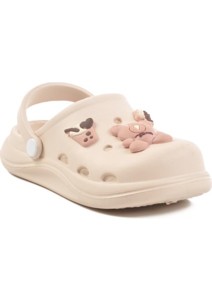 303 F Ekru Hafif Esnek Çocuk Sabo Terlik