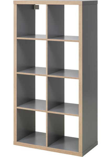 Kallax Raf Ünitesi 77 x 147 cm Gri Ahşap Görünümlü Açık Duvara Sabitlenebilir