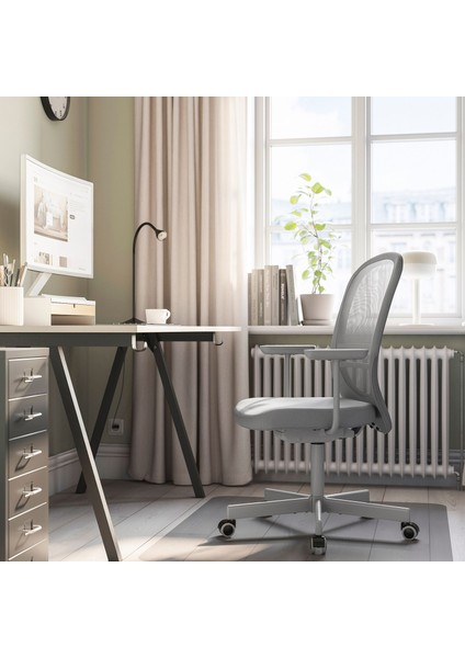 Flıntan Diseröd Kolçaklı Çalışma Sandalyesi Gri Ergonomik Ayarlanabilir Nefes Alabilen File indirimleri