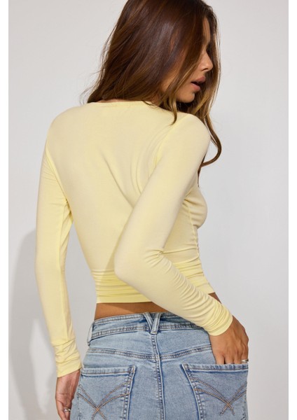 Sarı Bisiklet Yaka Basic Uzun Kollu Body MG1701 fiyatları
