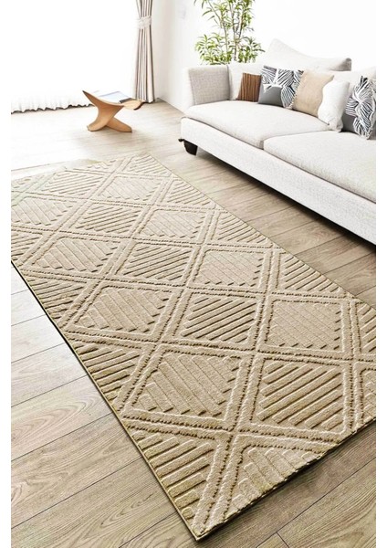 Hilda Iskandinav Dokuma Bukleli Premium Vizon Puffy Peluş Yolluk Koridor Halısı Salon Halısı