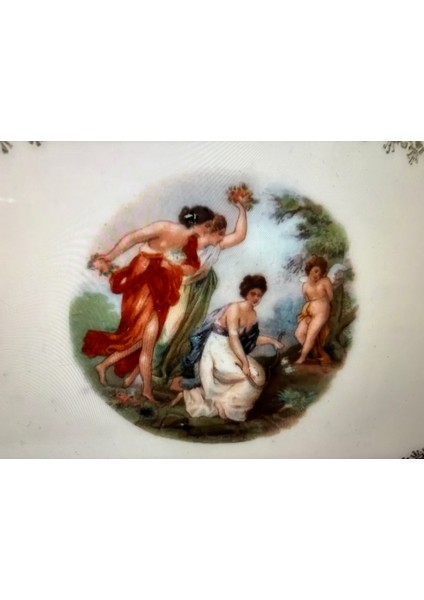 1891 Vienna Erdmann Schlegelmilch Dönemi Porselen Tabak 19 cm 14 cm Ölçülerinde