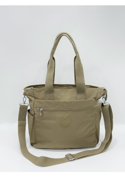 Kadın Büyük Boy Bölmeli Suya Dayanıklı Paraşüt Kumaş Çapraz ve Omuz Askılı Çanta