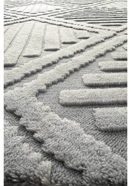 Hilda Iskandinav Dokuma Bukleli Premium Gri Puffy Peluş Yolluk Koridor Halısı Salon Halısı modelleri