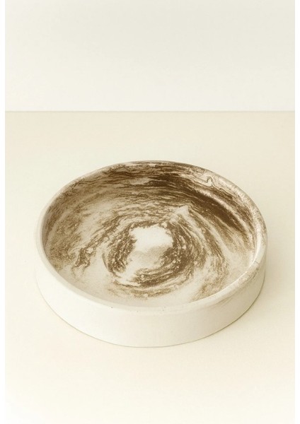 El Yapımı Mermer Desenli Beton Saksı – Altlığıyla Birlikte fırsatları