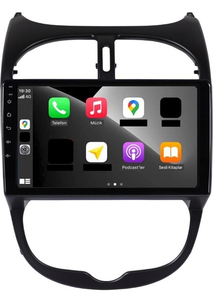 Peugeot 206 Android Multimedya Sistemi 4-64 Cadence (1998-2010) + Dört Bölge 360 Derece Kamera Sistemi Hediye fırsatları