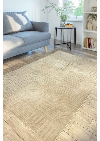 Siena Iskandinav Dokuma Bukleli Premium Vizon Puffy Peluş Yolluk Koridor Halısı Salon Halısı