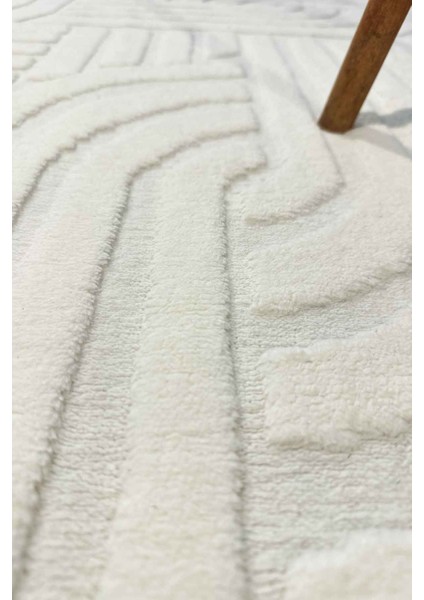 Siena Iskandinav Dokuma Bukleli Premium Beyaz Puffy Peluş Yolluk Koridor Halısı Salon Halısı modelleri