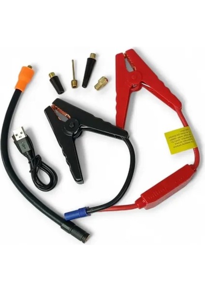 Akü Takviyeli 8000MAH Şarjlı Lastik Şişirme Pompası Hava Kompresörü Çantalı