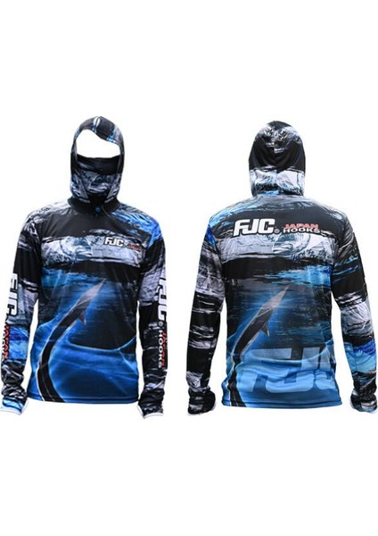 Dijital Baskılı Baflı Kapşonlu Uzun Kol