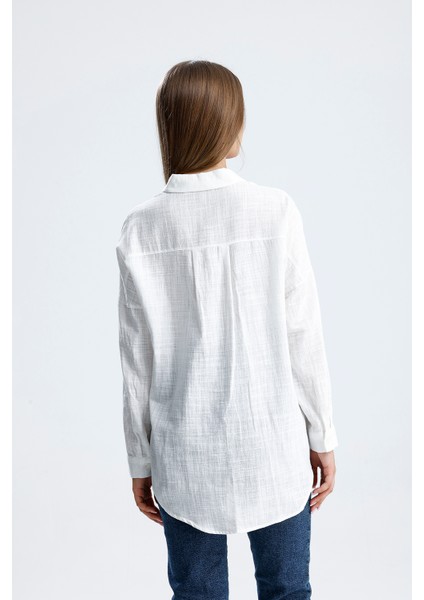 Elanor Organik Şantuklu Çiçek Nakışlı Keten Gömlek fiyatları