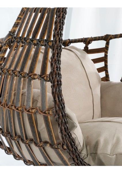 Kahverengi Rattan Örgü Damla Model Hamak Bahçe Salıncağı Balko,teras, Bahçe modelleri