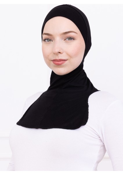Siyah Ninja Bone Boyunluklu Likralı Sporcu Bonesi Kadın Pratik Tesettür Hijab Başörtü fiyatları