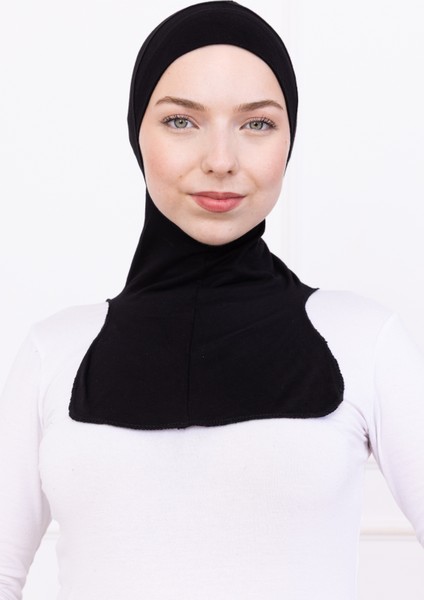 Siyah Ninja Bone Boyunluklu Likralı Sporcu Bonesi Kadın Pratik Tesettür Hijab Başörtü modelleri
