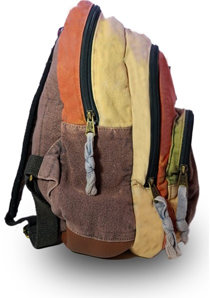 5017-1 New Patchwork Sırt Çantası Kahve modelleri
