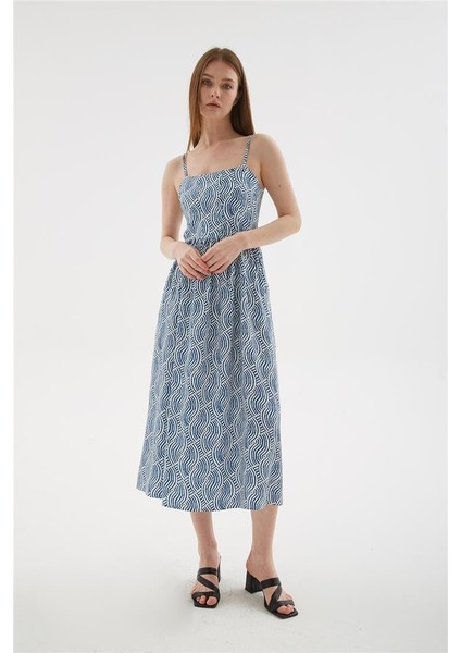 Askılı Desenli Kadın Elbise 25Y0284K1