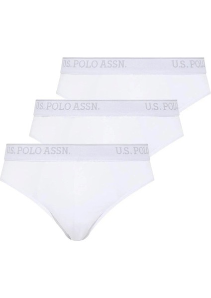 Lisanslı Erkek Battal Boy %95 Pamuklu Slip 3'lü Kutulu Paket / Beyaz
