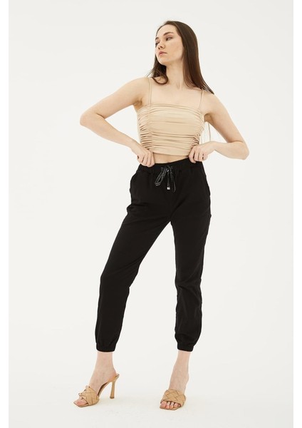 Paçası ve Beli Lastikli Kadın Jogger Pantolon 25Y0009K1