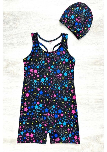 Yüzücü Şortlu Kız Çocuk Mayo ( Boneli )