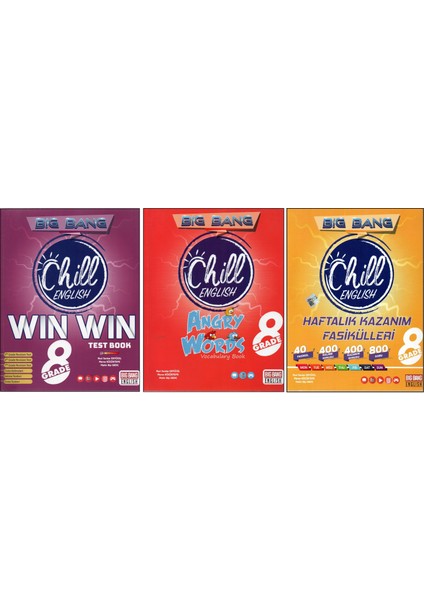 Newton 8. Sınıf Big Bang Wın Wın Test Book+Angry Words+Haftalık Kazanım F. (3 Kitap)