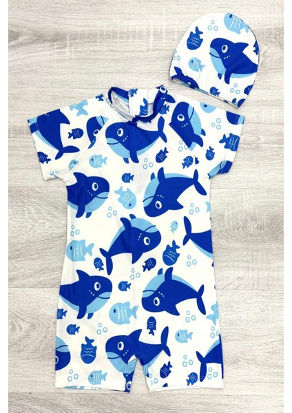 Boneli ,pervaz Fermuarlı ,güneş Korumalı Erkek Çocuk Tulum Mayo