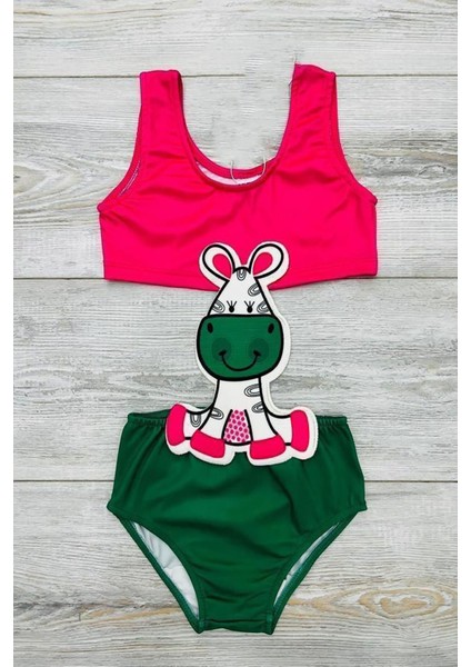 Çizgi Film Maskotlu Kız Deniz Mayosu