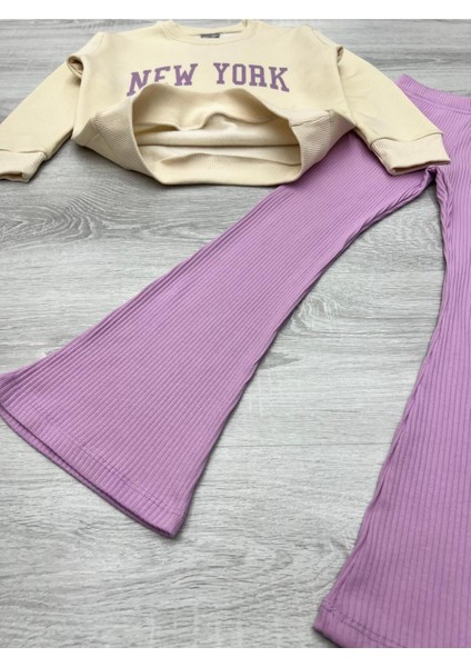 Iki Parça Çocuk Ispanyol Pantolon ve Baskılı Sweat modelleri