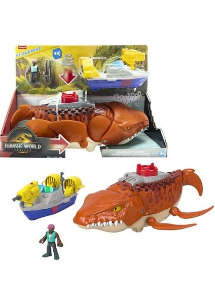 Fisher-Price Imaginext Jurassic World Rebirth Aquachomp Chase Mosasaurus JFR23